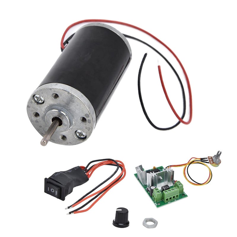 Naroote Permanent Magnet DC Motor, Mini DC Motor, 10V-30V 120W High Speed Mini 3A High Torsion Electric Motors PWM Technology for DIY (24V3500RPM) - Image 1